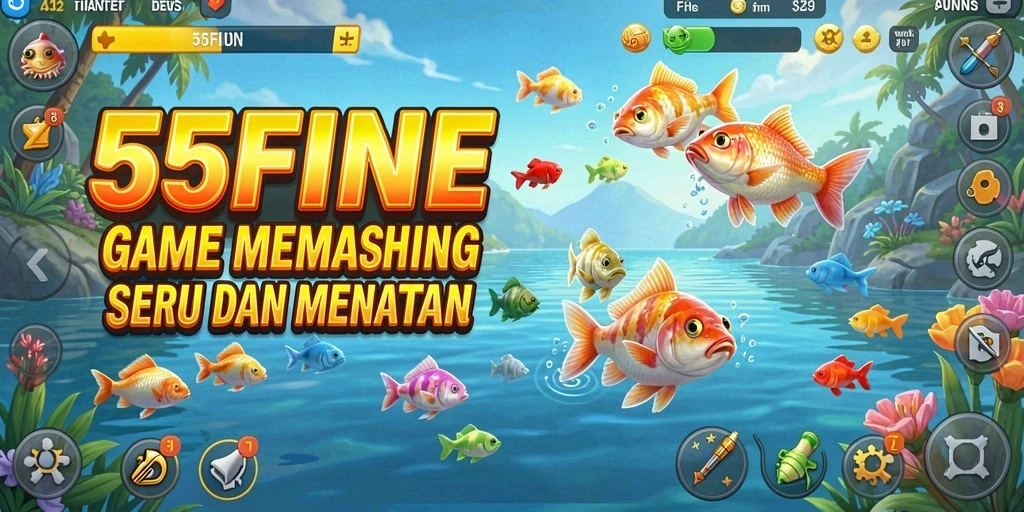 Tampilan gameplay 55FIVE yang menarik saat memancing.
