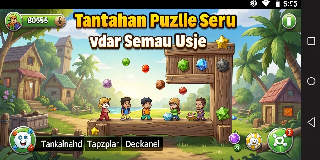 Screenshot utama 8055 menunjukkan gameplay seru penuh tantangan puzzle.