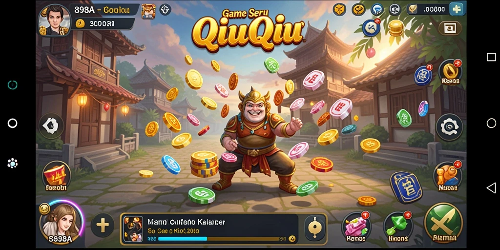 Tampilan gameplay QiuQiu yang menegangkan dan seru di 898A.