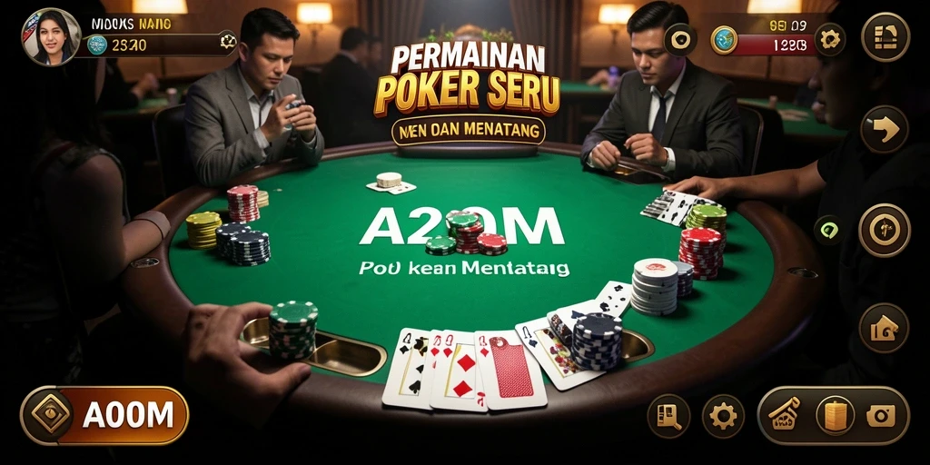 Gameplay A200M yang mendebarkan dengan fitur Poker menarik.