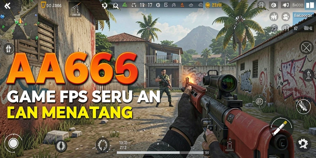 Screenshot gameplay AA666 menampilkan aksi tembak-menembak yang seru.