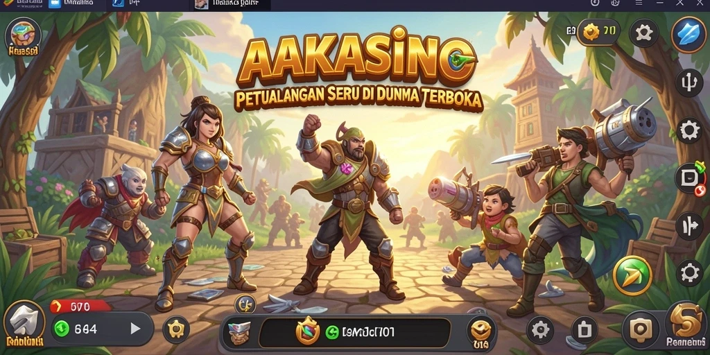 Screenshot gameplay AAKASINO menampilkan petualangan seru di dunia terbuka.