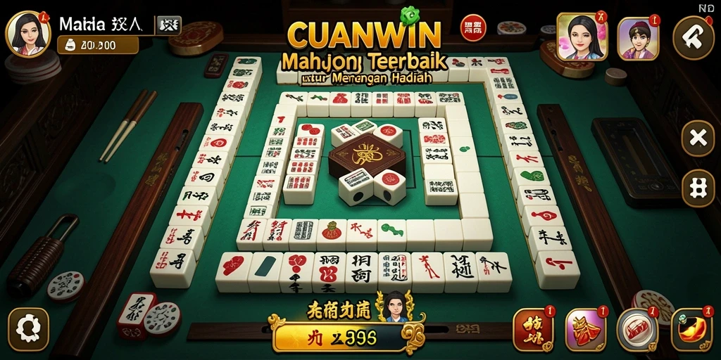 Tampilan gameplay seru dari game Mahjong CUANWIN dengan grafis menawan.