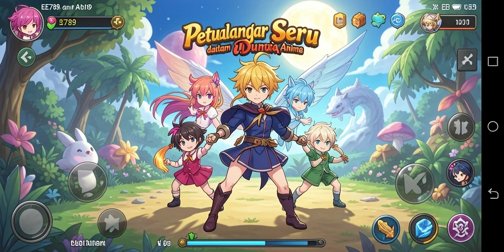 Tampilan gameplay seru EE789 dengan karakter Anime yang menarik.