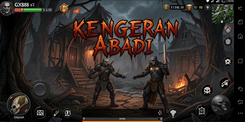 Screenshot gameplay GX88 menampilkan suasana mencekam penuh ketegangan.
