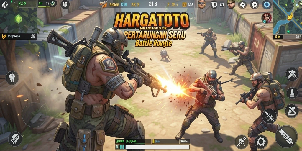 Duel seru di arena HARGATOTO dengan grafis menawan.