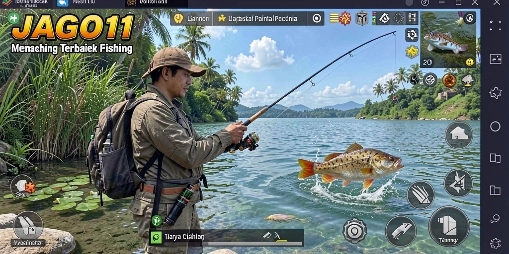 Tampilan gameplay memancing yang menantang dan menarik di JAGO11.