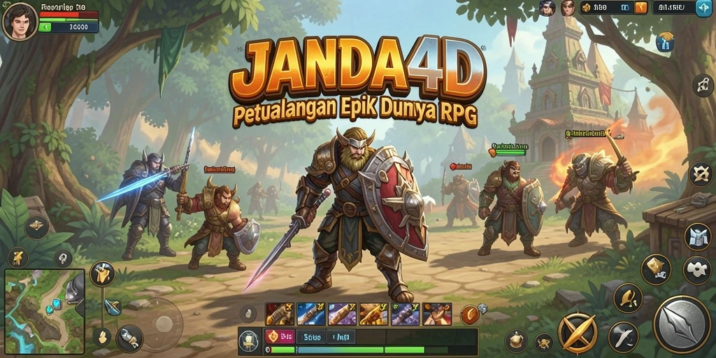 Screenshot JANDA4D menunjukkan momen seru dalam pertempuran RPG yang intens.