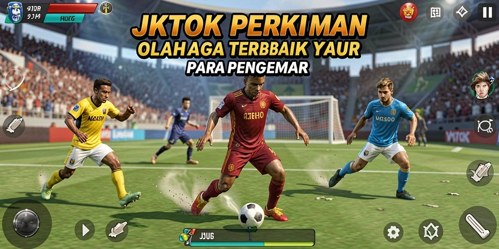 Tampilan gameplay JKTOK menampilkan pertandingan seru penuh aksi olahraga.
