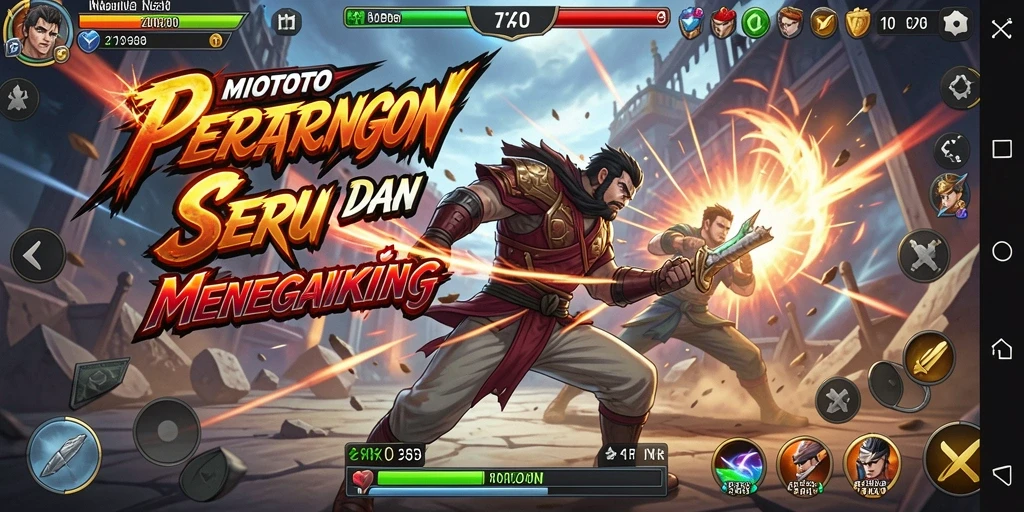 Screenshot MIOTOTO menampilkan pertarungan seru dengan aksi yang mendebarkan.