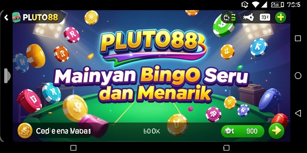 Tampilan utama gameplay Bingo pada PLUTO88 yang seru dan interaktif.