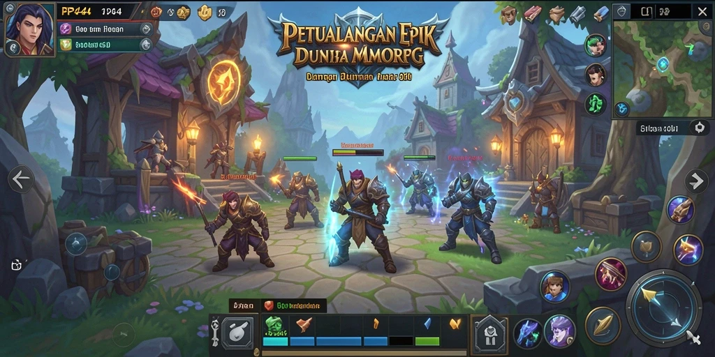 Menggambarkan aksi seru dalam gameplay MMORPG PP444.