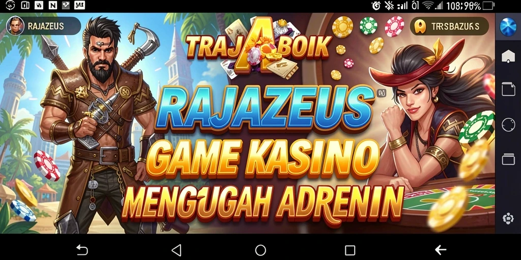 Tampilan screenshot RAJAZEUS menunjukkan aksi seru permainan Kasino.