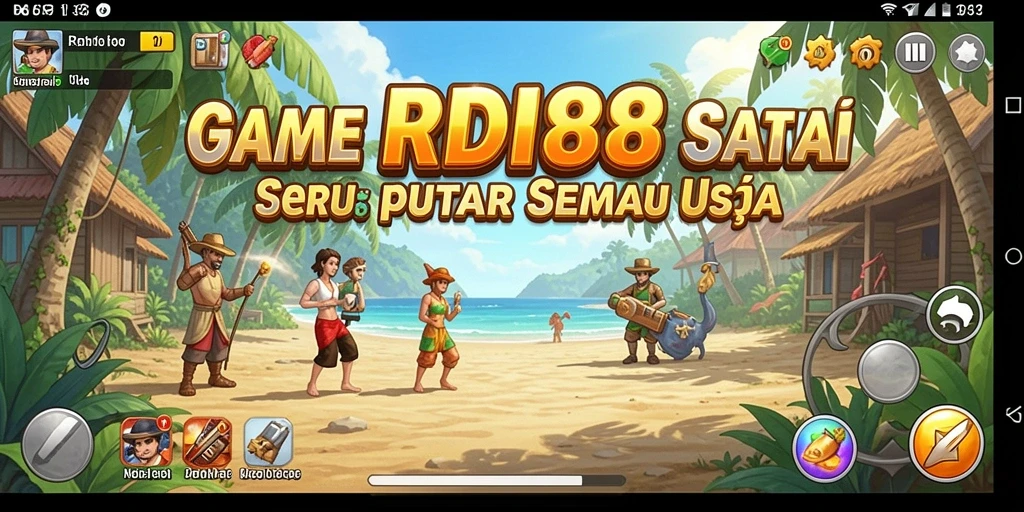 Screenshot utama RDI88 menampilkan gameplay santai yang menawan.