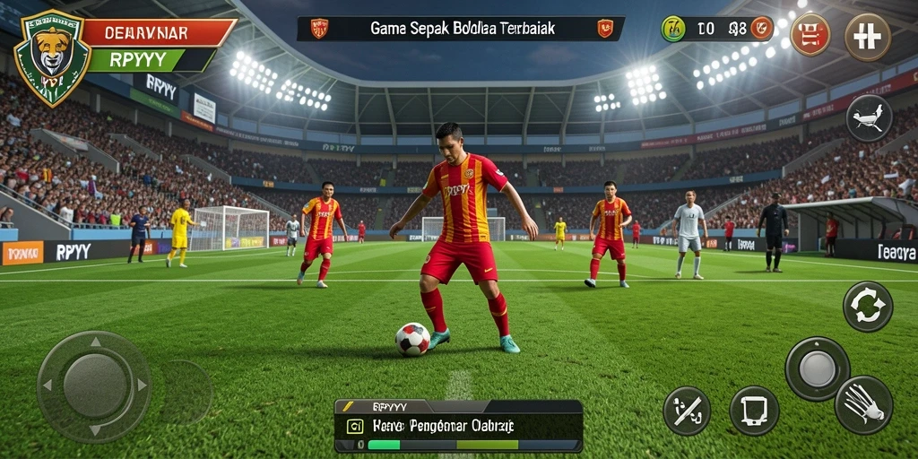 Gambaran gameplay seru di RPYYY dengan pertandingan sepak bola mendebarkan.