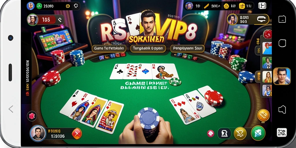 Tampilan gameplay Poker seru di RSNVIP8 dengan grafik menarik.