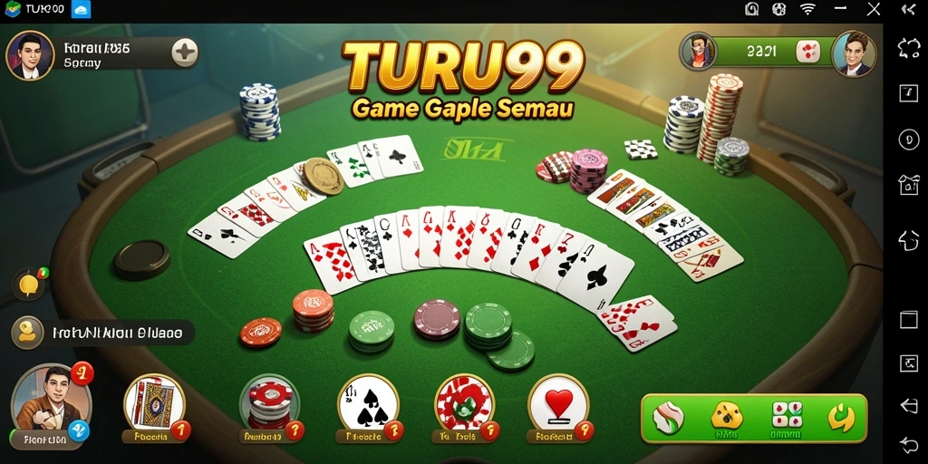 Gameplay seru Gaple di TURU99 dengan teman.