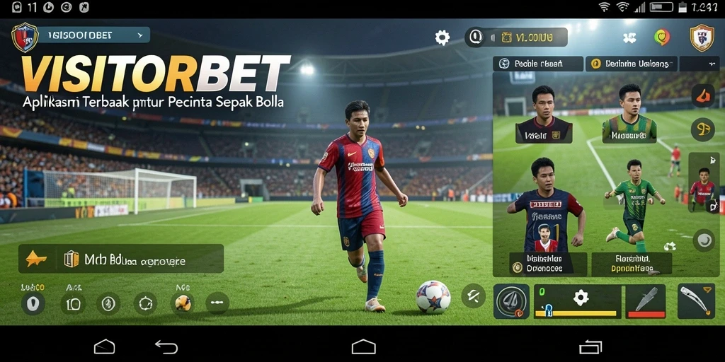 Tampilan gameplay menarik dari VISITORBET yang menggambarkan permainan sepak bola.