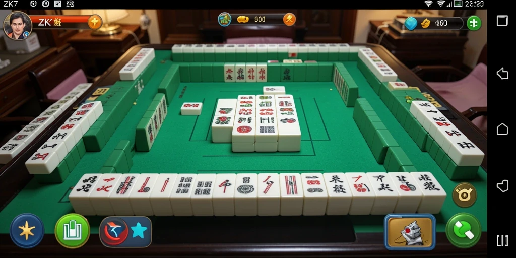 Tampilan gameplay ZK7 yang seru dan penuh tantangan Mahjong.